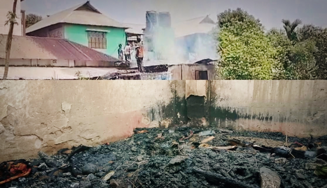 শ্রীপুরে আ.গুনে পু.ড়ে ছাই বসতঘর, পথে বসার আশঙ্কায় পরিবার