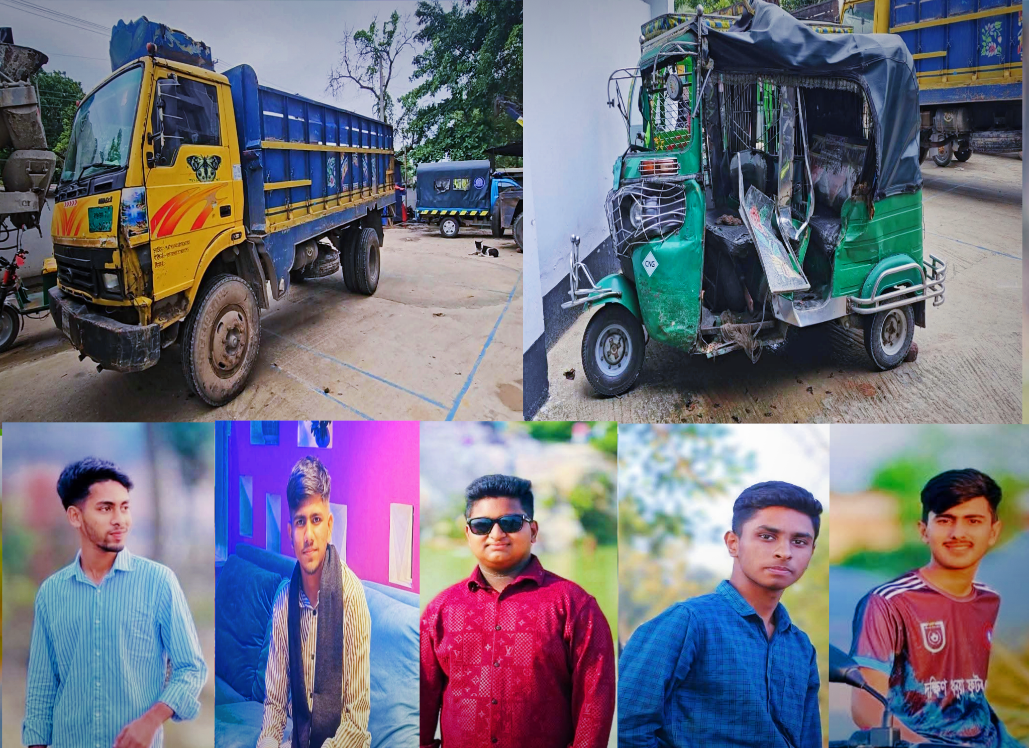 শ্রীপুরে এসএসসি পরিক্ষার্থী বহনকারী সিএনজিতে ড্রামট্রাকের ধাক্কা আহত-৫