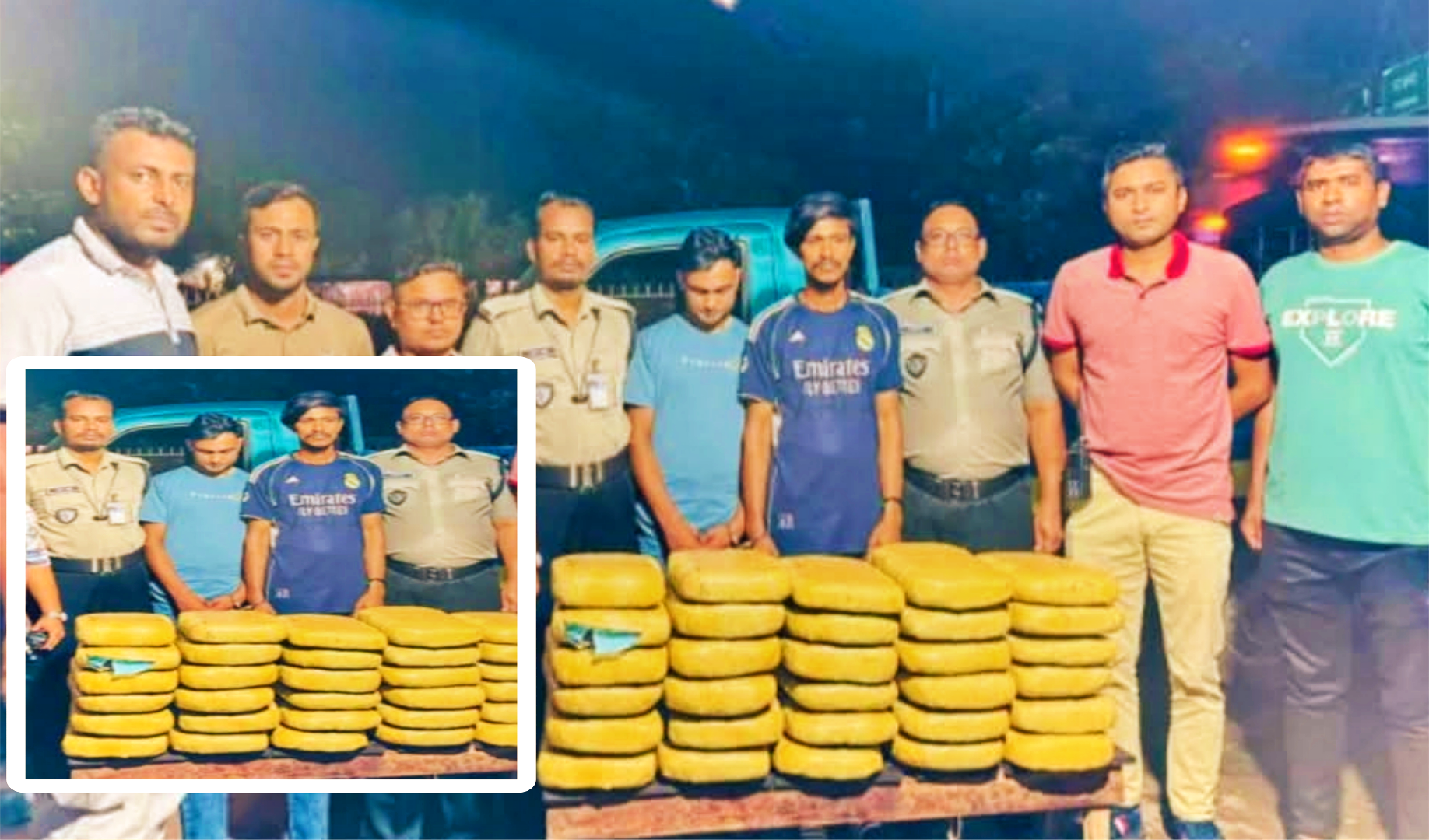 গাজীপুর জেলা মাদকদ্রব্য নিয়ন্ত্রণ অধিদপ্তরের অ.ভি.যান ; ৭৫ কেজি গাঁ.জা ও মিনি ট্রাকসহ গ্রে.প্তা.র-২
