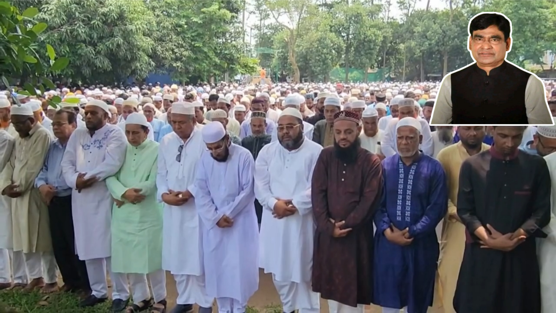 শ্রীপুরে সাবেক মেয়র আনিছুর রহমান ও তার বোনের জানাজায় মানুষের ঢল