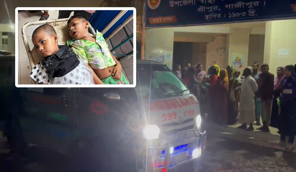 গাজীপুরে দুই শিশু সন্তানকে বি.ষ খাইয়ে মায়ের বি.ষ পান ; দুই সন্তানের অবস্থা আ.শ.ঙ্কা.জ.ন.ক
