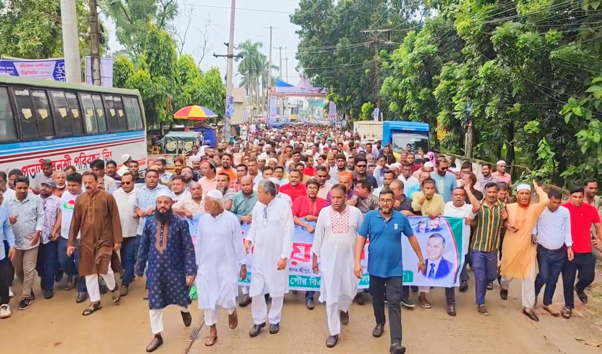 ছাত্র-জনতার বিজয়ের ২য় বর্ষপূর্তিতে শ্রীপুরে বিএনপির বিজয় মিছিল