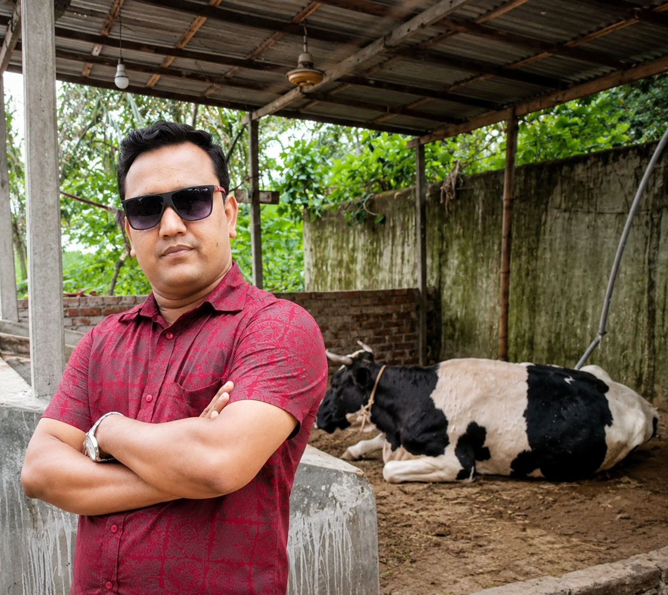 শেরপুরের শ্রীবরদীতে সরকারি কোয়ার্টারে ইউএনওর গাড়িচালকের গোয়ালঘর!